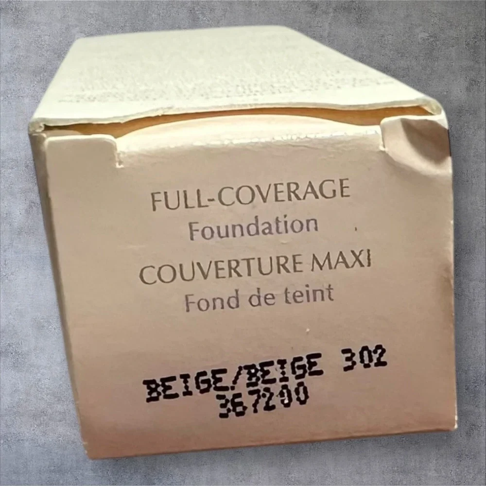 Mary Kay Full Coverage Foundation 1 oz BEIGE 302 #367200 ~ Gray‎ Cap ~ NOS